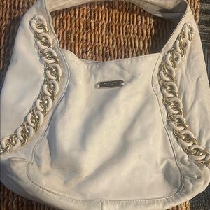 MICHAEL Michael Kors White Chain-Trimmed Hobo